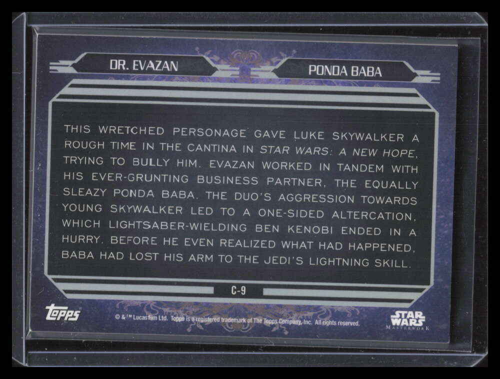 2015 Topps Star Wars Masterwork Companions Rainbow c9 Dr. Evazan Ponda Baba /299