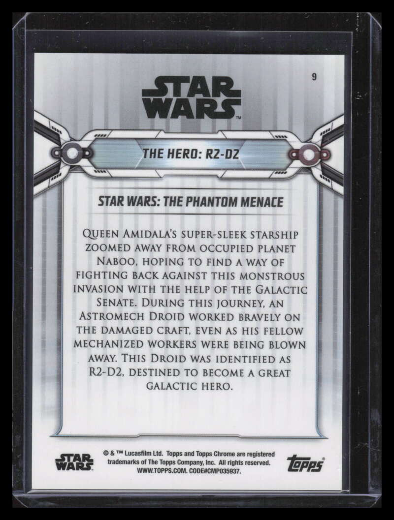 2019 Topps Chrome Star Wars Legacy Blue Refractor 9 The Hero: R2-D2 45/99
