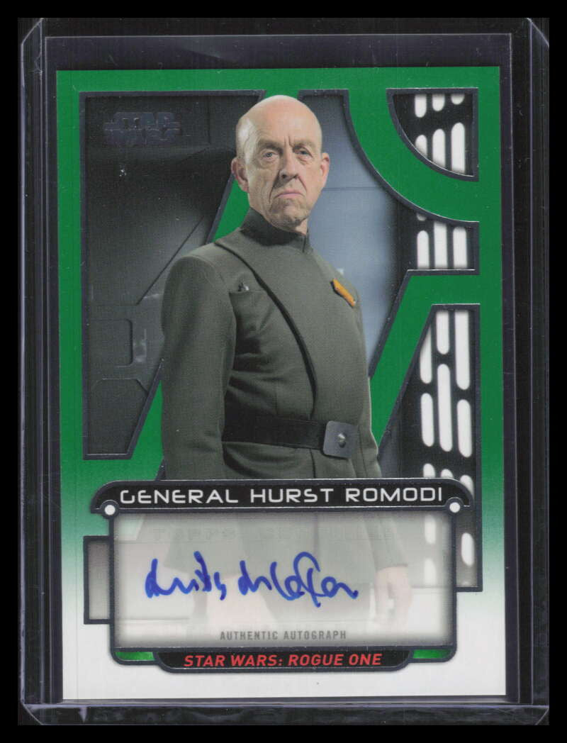 2018 Topps Star Wars Galactic Files Autographs Green Andy De La Tour Auto 28/50