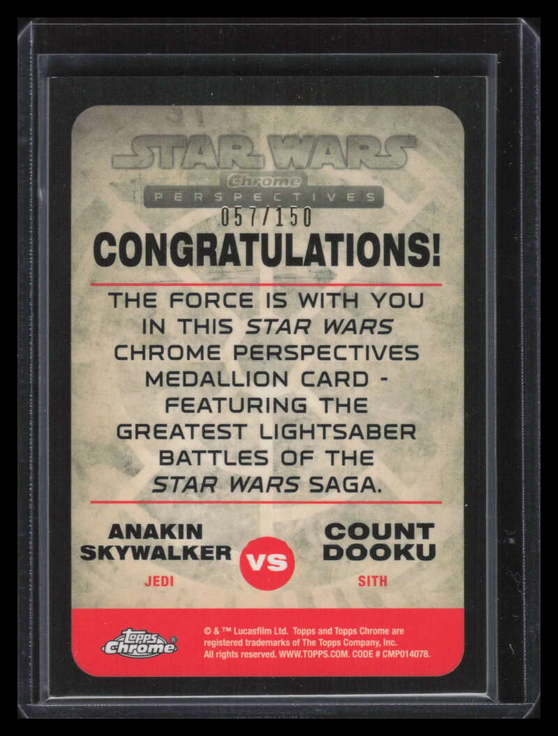 2015 Topps Chrome Star Wars Perspectives Skywalker Dooku Medallion 57/150