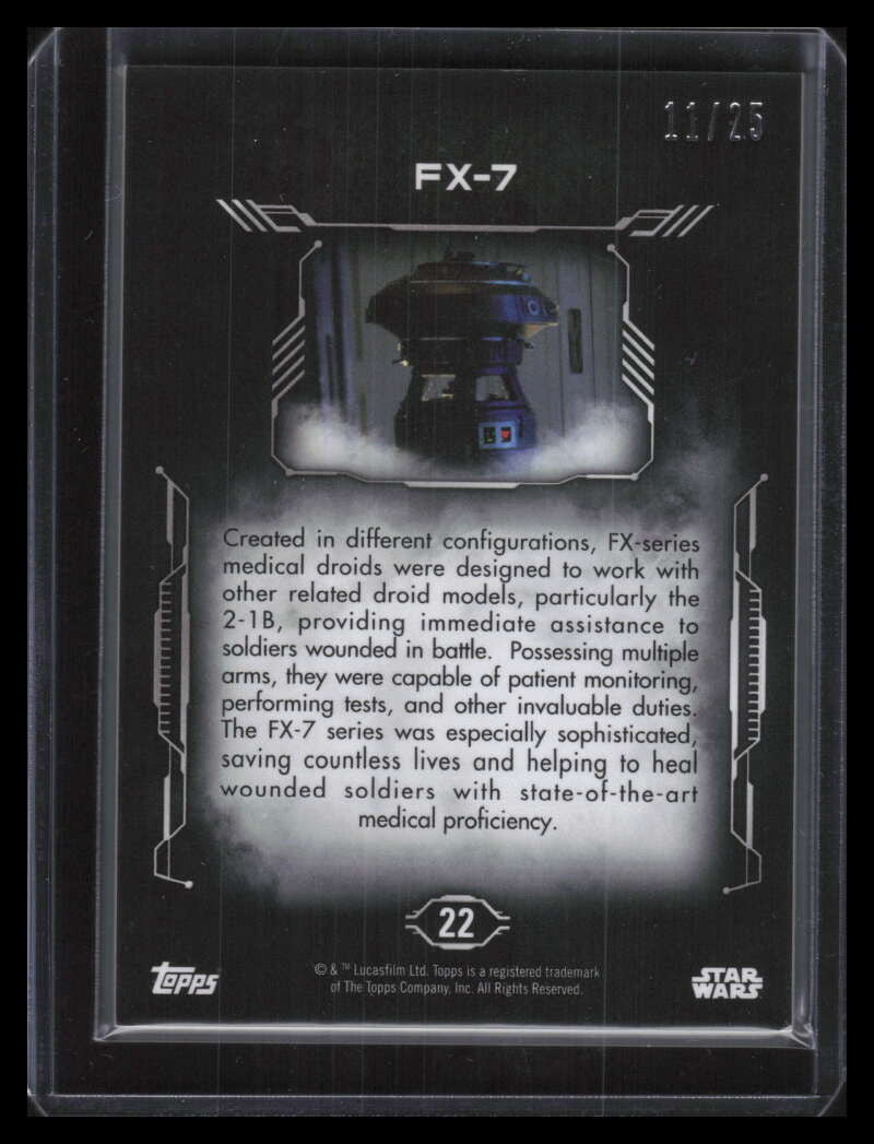 2016 Topps Star Wars Masterwork Lightsaber Purple 22 FX-7 11/25