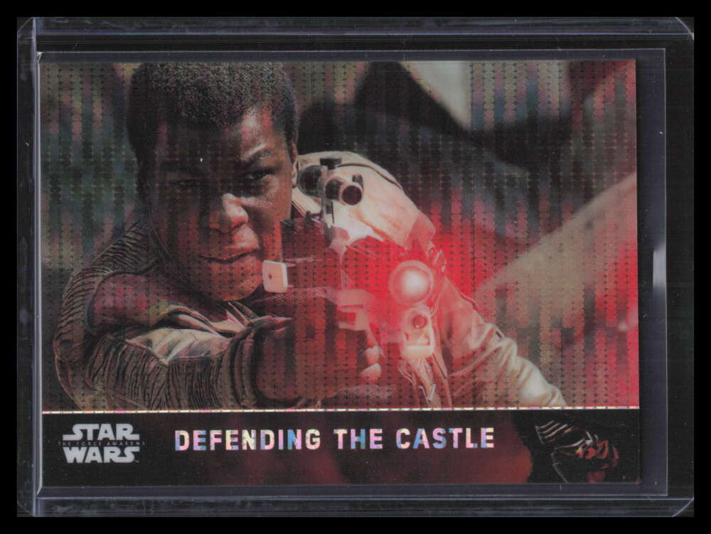 2016 Topps Chrome Star Wars Force Awakens Pulsar Refractor Defending Castle 9/10