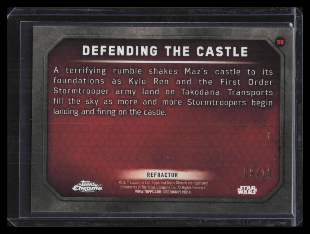 2016 Topps Chrome Star Wars Force Awakens Pulsar Refractor Defending Castle 9/10