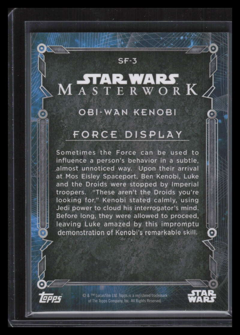 2016 Topps Star Wars Masterwork Show of Force Foil sf3 Obi-Wan Kenobi 95/299