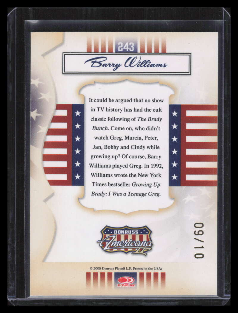 2008 Americana II Gold Proofs 243 Barry Williams 9/10 Brady Bunch