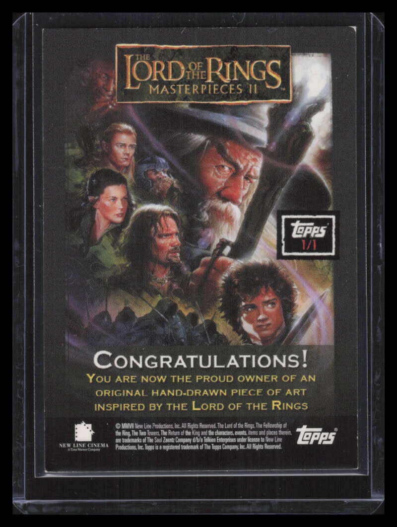2008 Topps Lord of the Rings Masterpieces II Sketches David Fabbri Orc 1/1