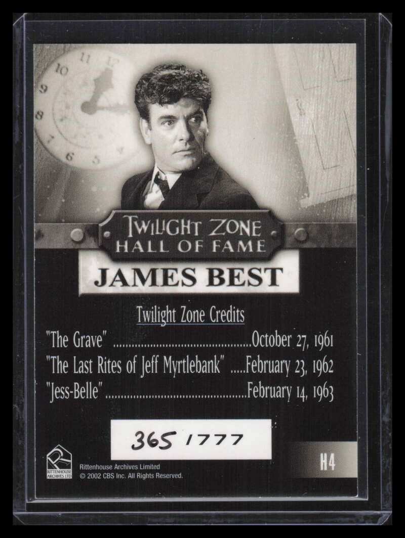 2005 Twilight Zone Science and Superstition Hall of Fame h4 James Best 365/777