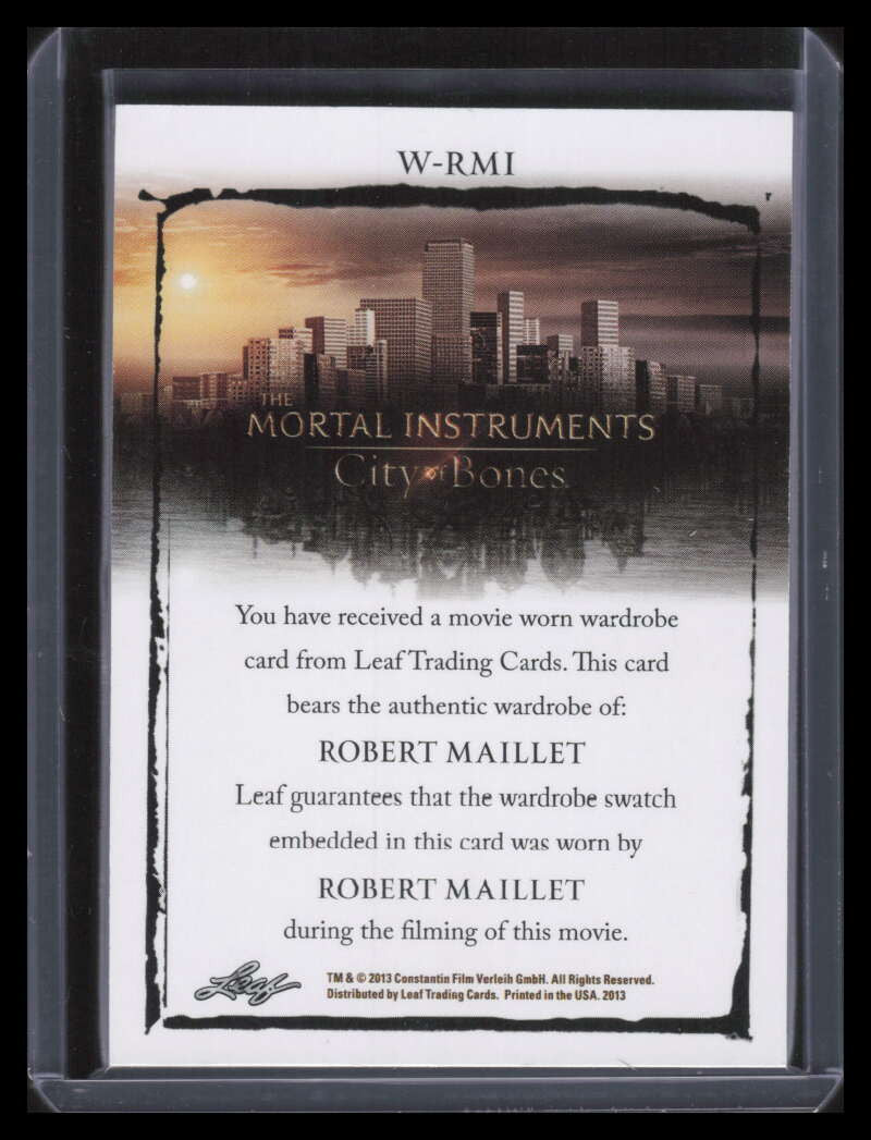 2013 Leaf Mortal Instruments City of Bones Wardrobes wrm1 Robert Maillet Relic