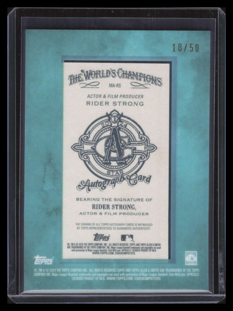 2024 Topps Allen and Ginter Framed Mini Autographs Blue Rider Strong Auto 18/50