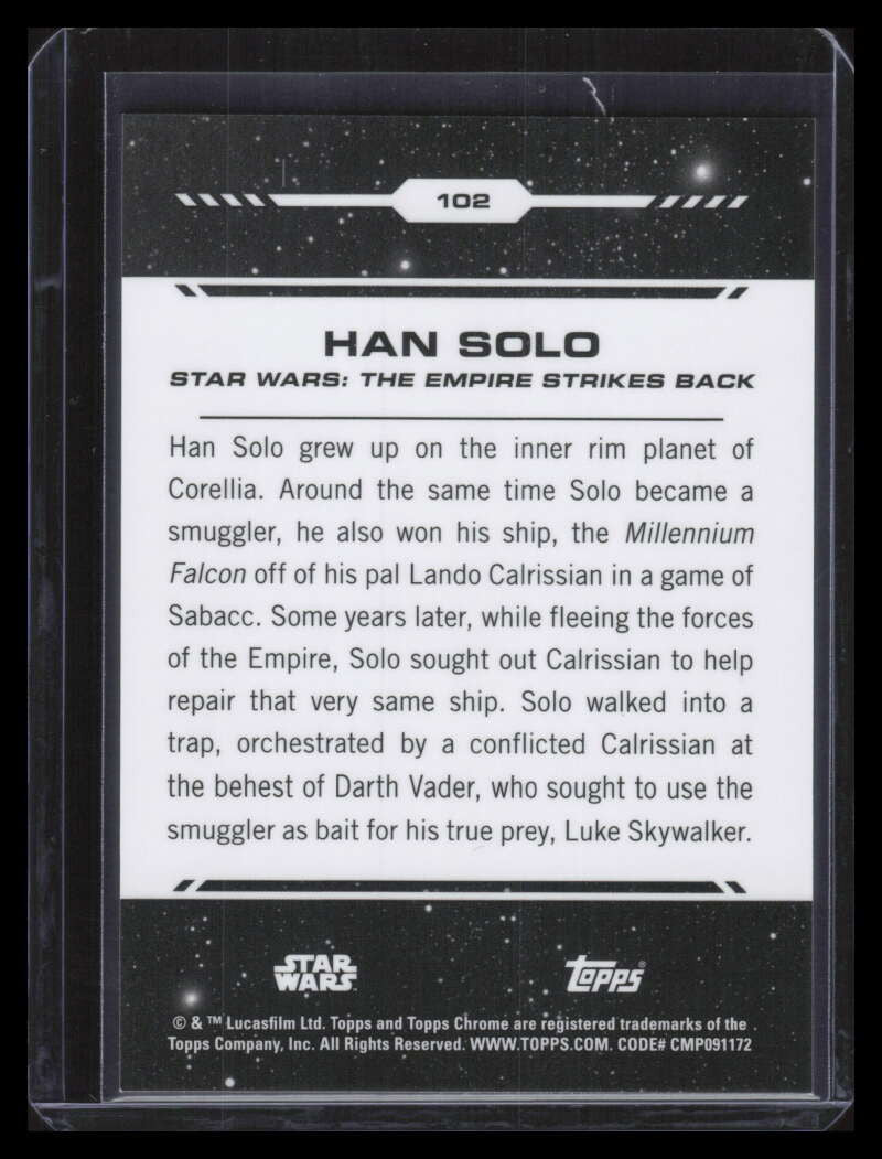 2024 Topps Chrome Star Wars Costco Super Red Blue Refractor 102 Han Solo 7/10