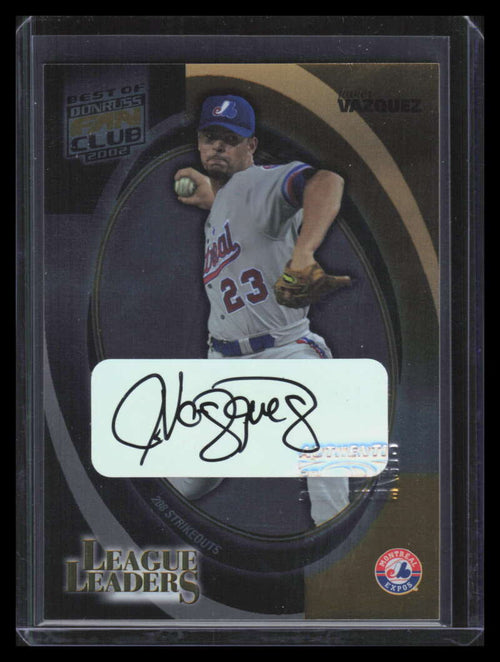 2002 Donruss Best Fan Club League Leaders Autographs Javier Vazquez Auto 17/100