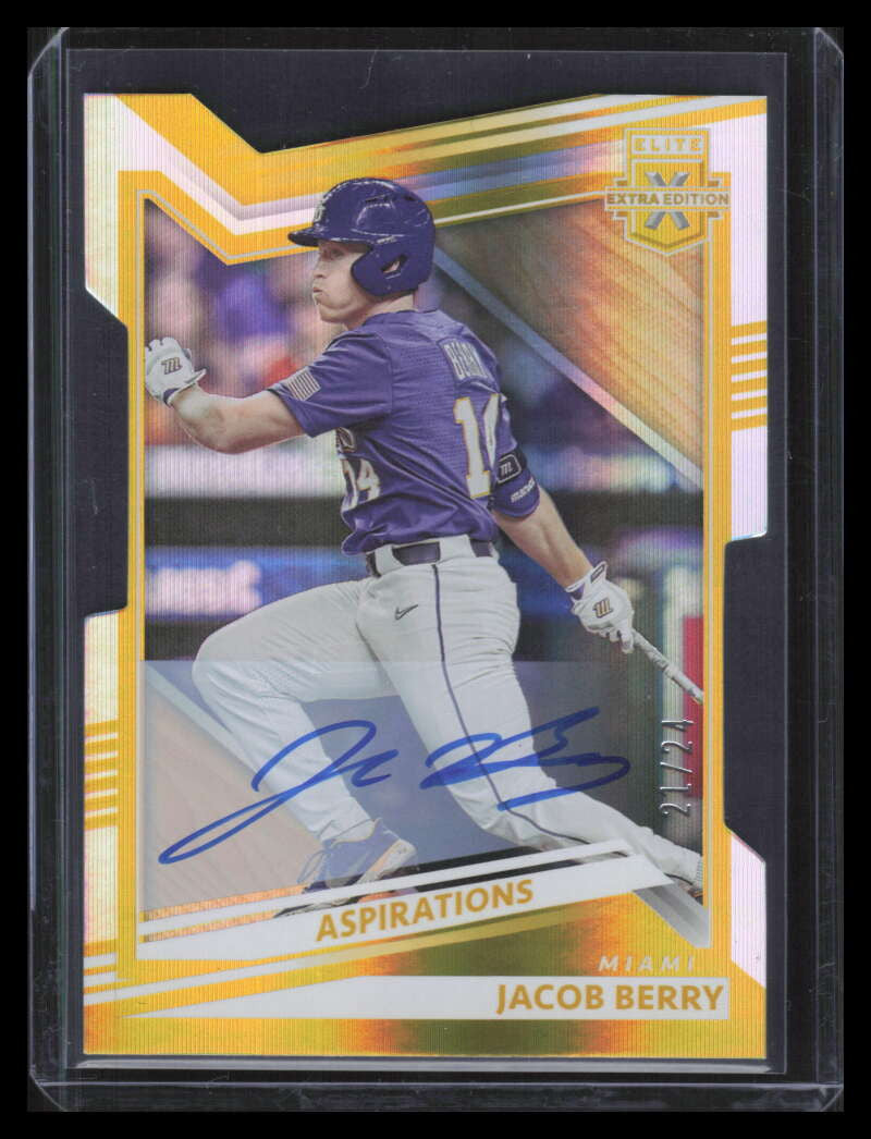 2022 Elite Extra Signatures Aspiration Die Cut Gold 6 Jacob Berry RC Auto 21/24