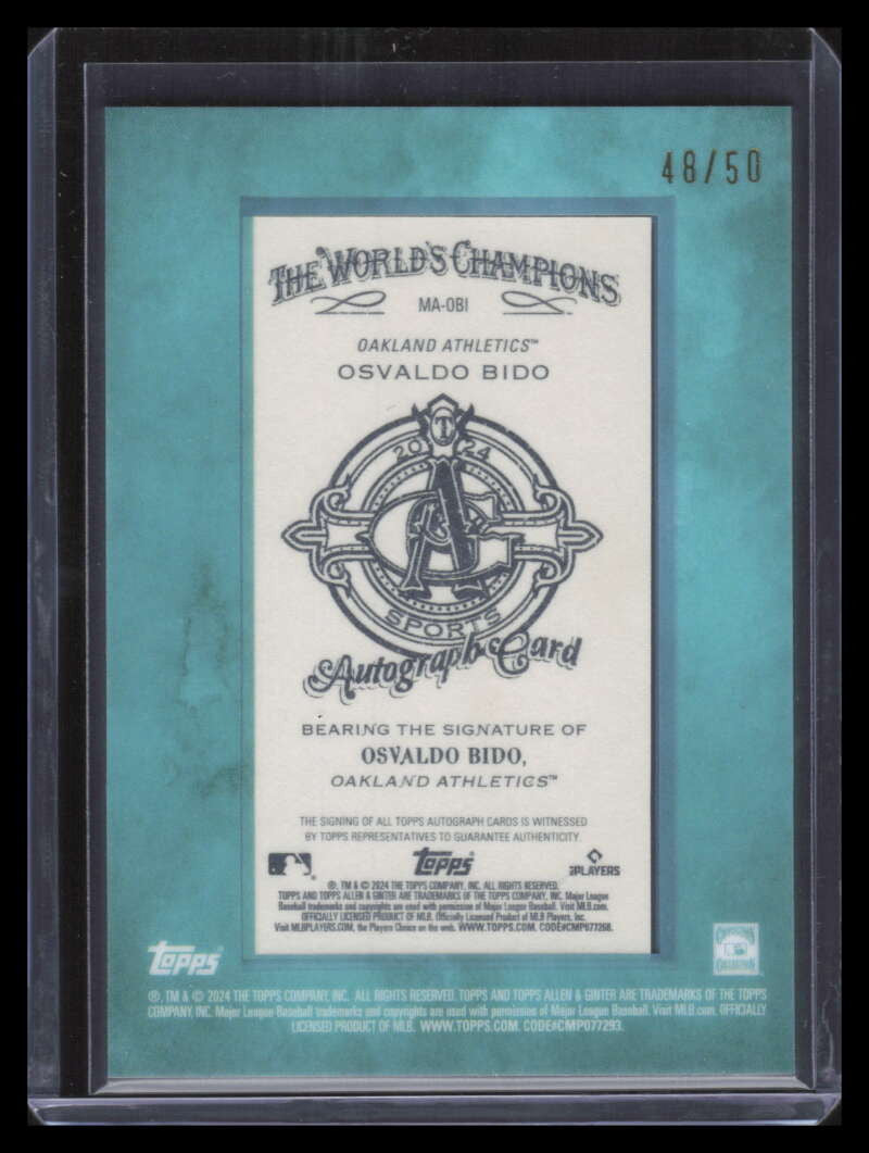 2024 Topps Allen and Ginter Framed Mini Autographs Osvaldo Bido RC Auto 48/50