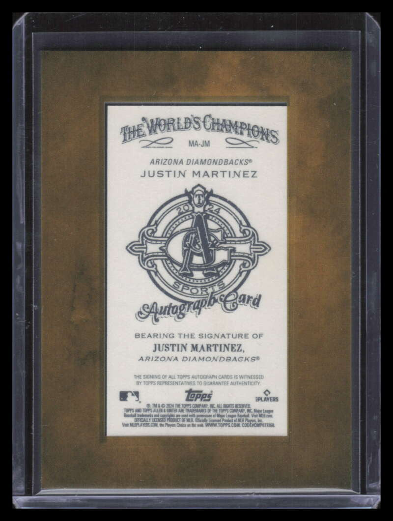 2024 Topps Allen and Ginter Framed Mini Autograph Justin Martinez RC Auto F05807