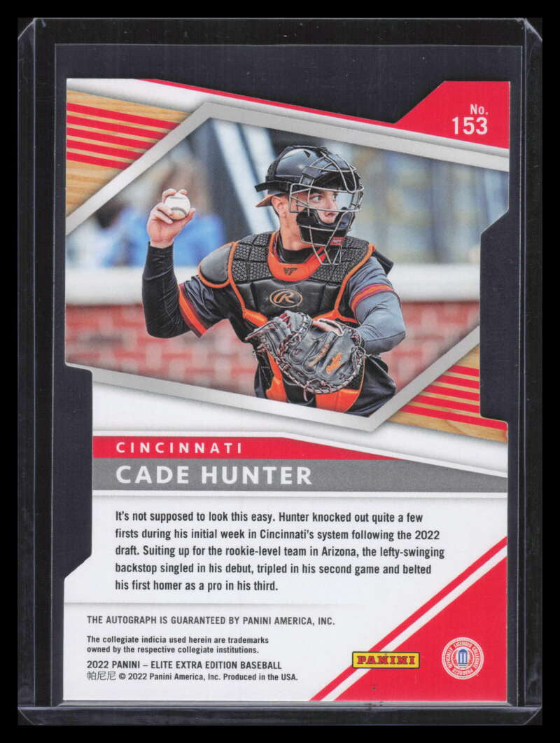 2022 Elite Extra Edition Signatures Status Die Cut 153 Cade Hunter RC Auto 1/2