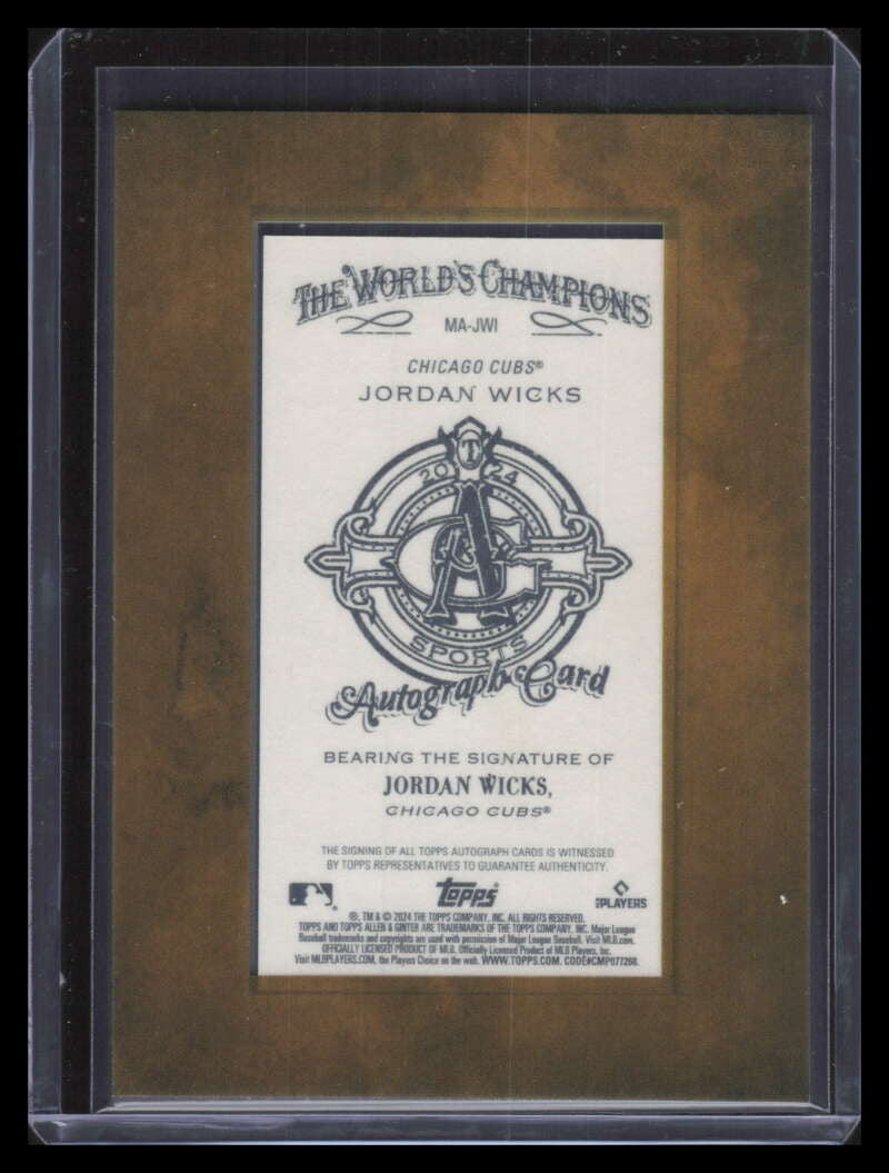 2024 Topps Allen and Ginter Framed Mini Autographs Jordan Wicks Rookie Auto