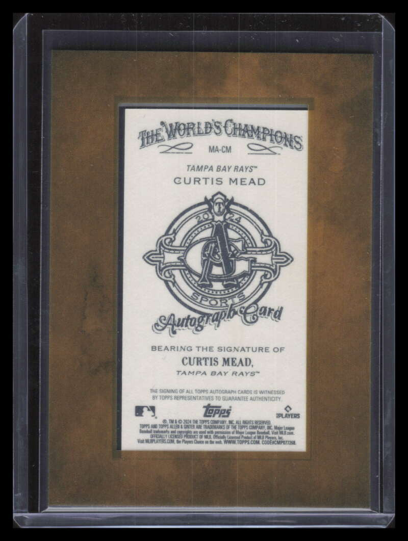2024 Topps Allen and Ginter Framed Mini Autographs Curtis Mead RC Auto 149441