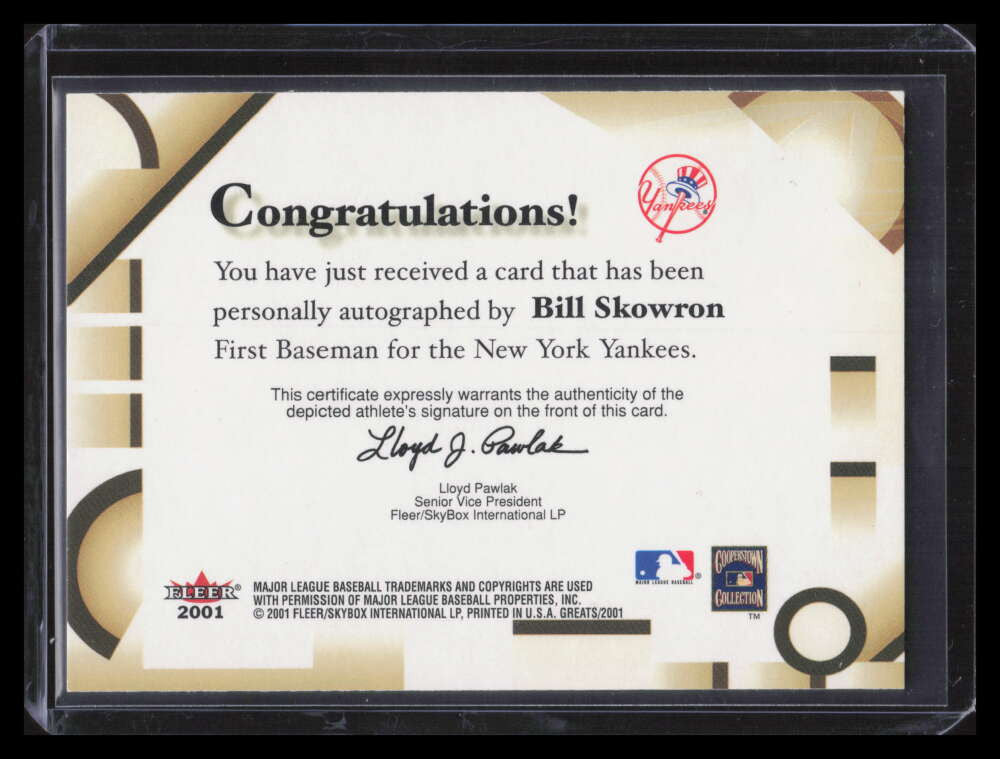 2001 Greats of the Game Autographs 79 Bill Moose Skowron Auto