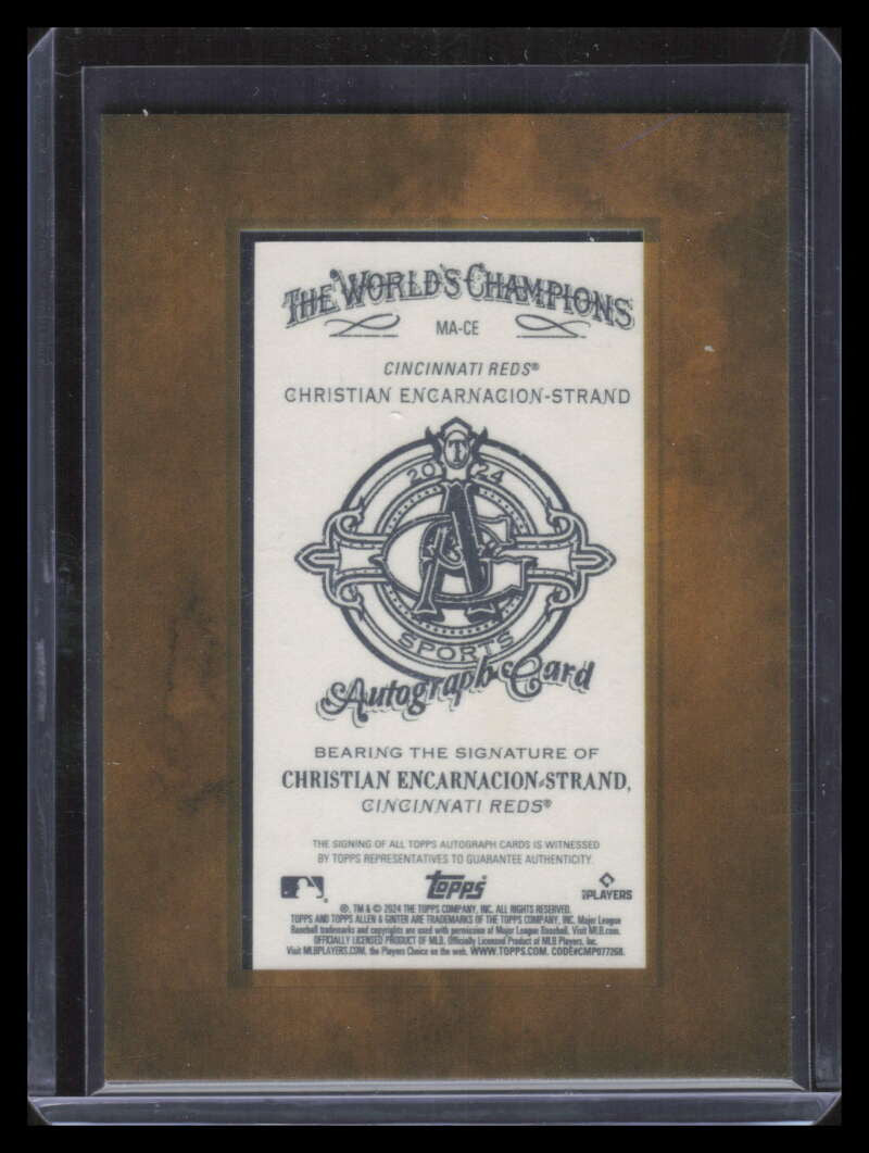 2024 Topps Allen and Ginter Mini Autographs Christian Encarnacion-Strand RC Auto