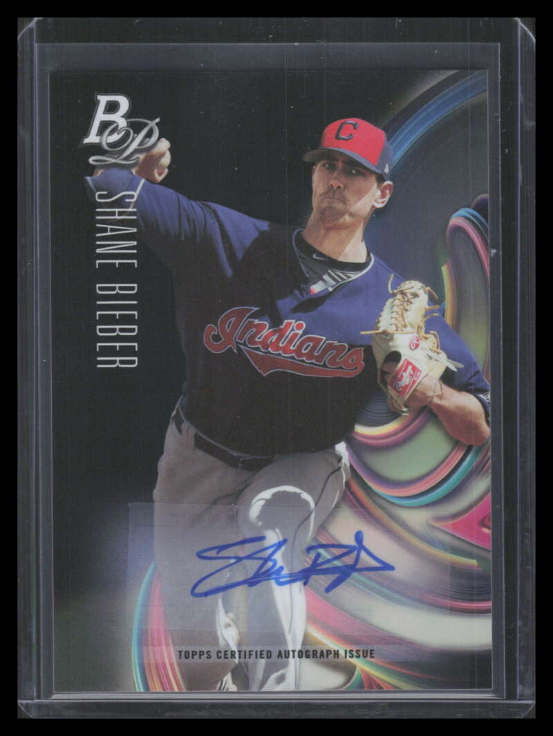 2018 Bowman Platinum Top Prospect Autographs top80 Shane Bieber Rookie Auto