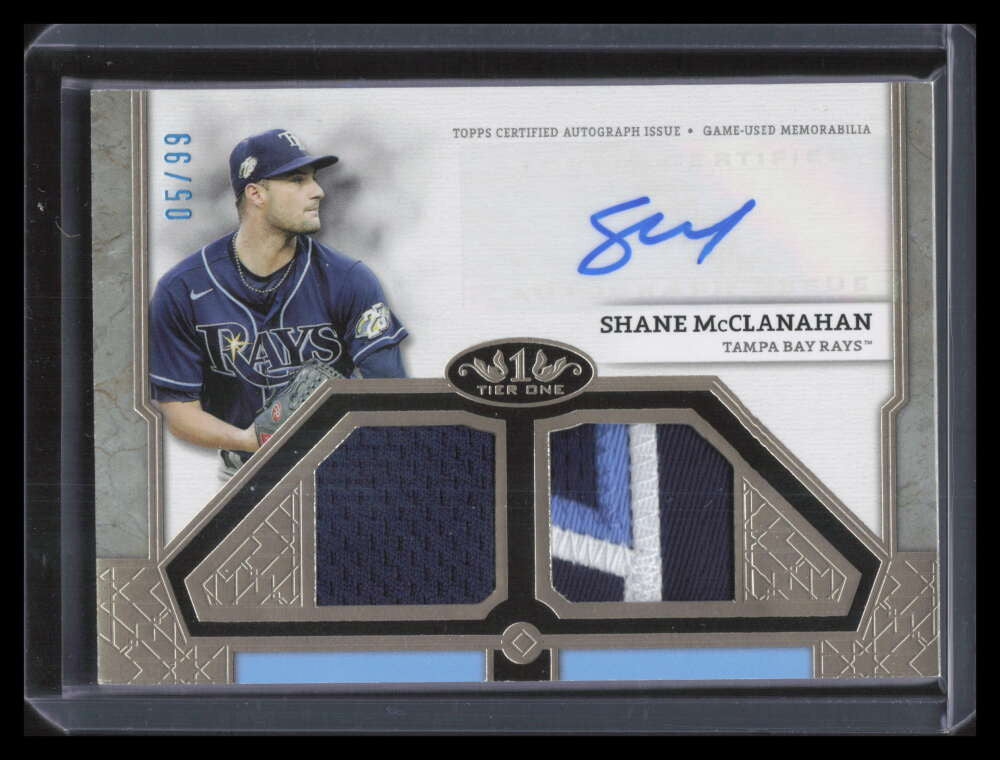 DELETE 161749 2024 Topps Tier One Autograph Relics Shane McClanahan Dual Jersey Patch Auto /99