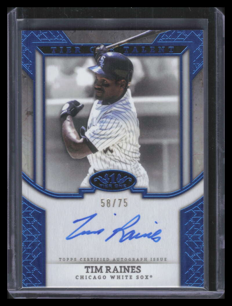 2024 Topps Tier One Talent Autographs Blue Foil t1tatr Tim Raines Auto 58/75