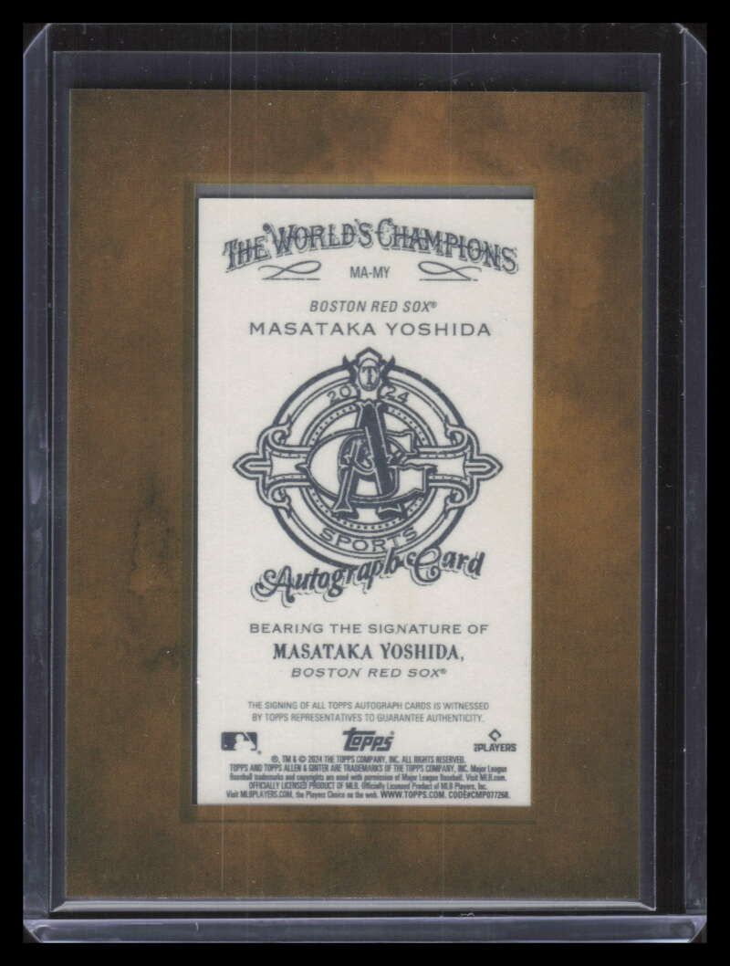 DELETE 161760 2024 Topps Allen and Ginter Framed Mini Autographs MAMY Masataka Yoshida Auto