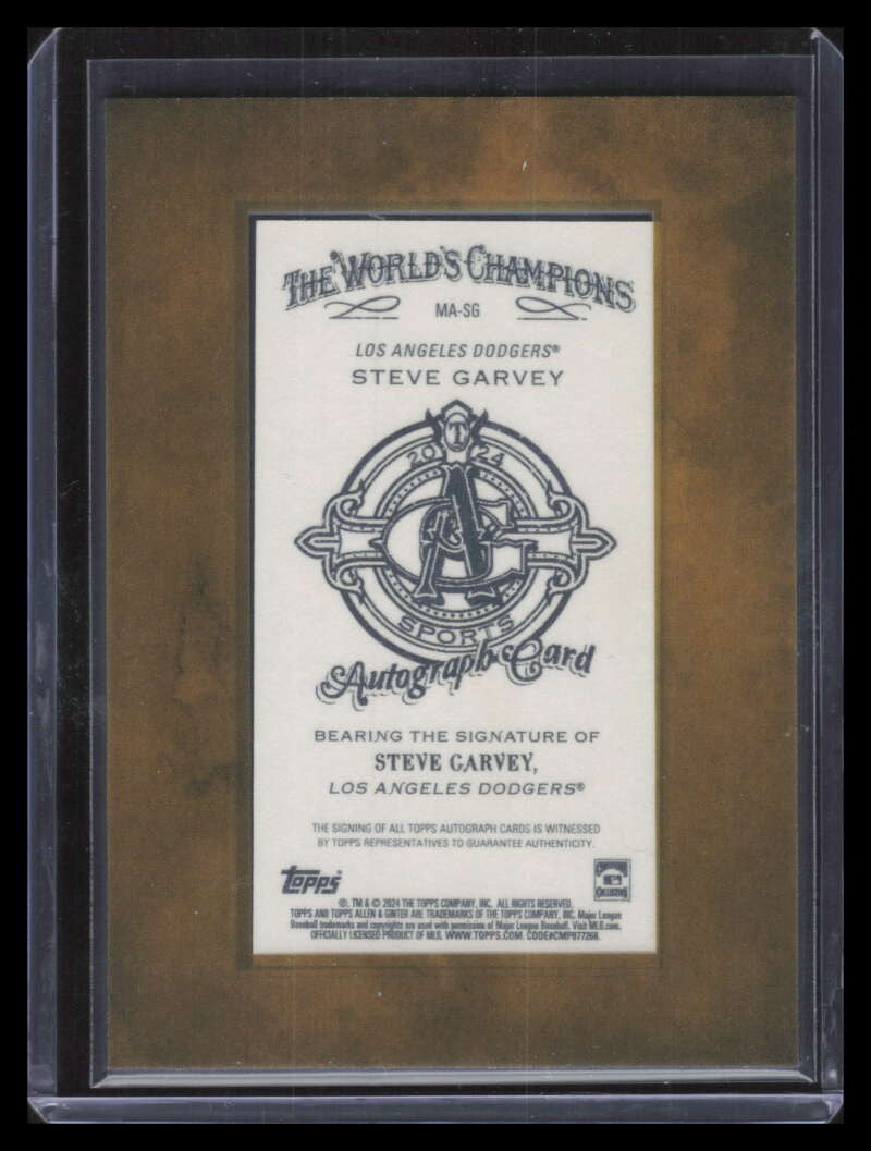 2024 Topps Allen and Ginter Framed Mini Autographs MASG Steve Garvey Auto 150272