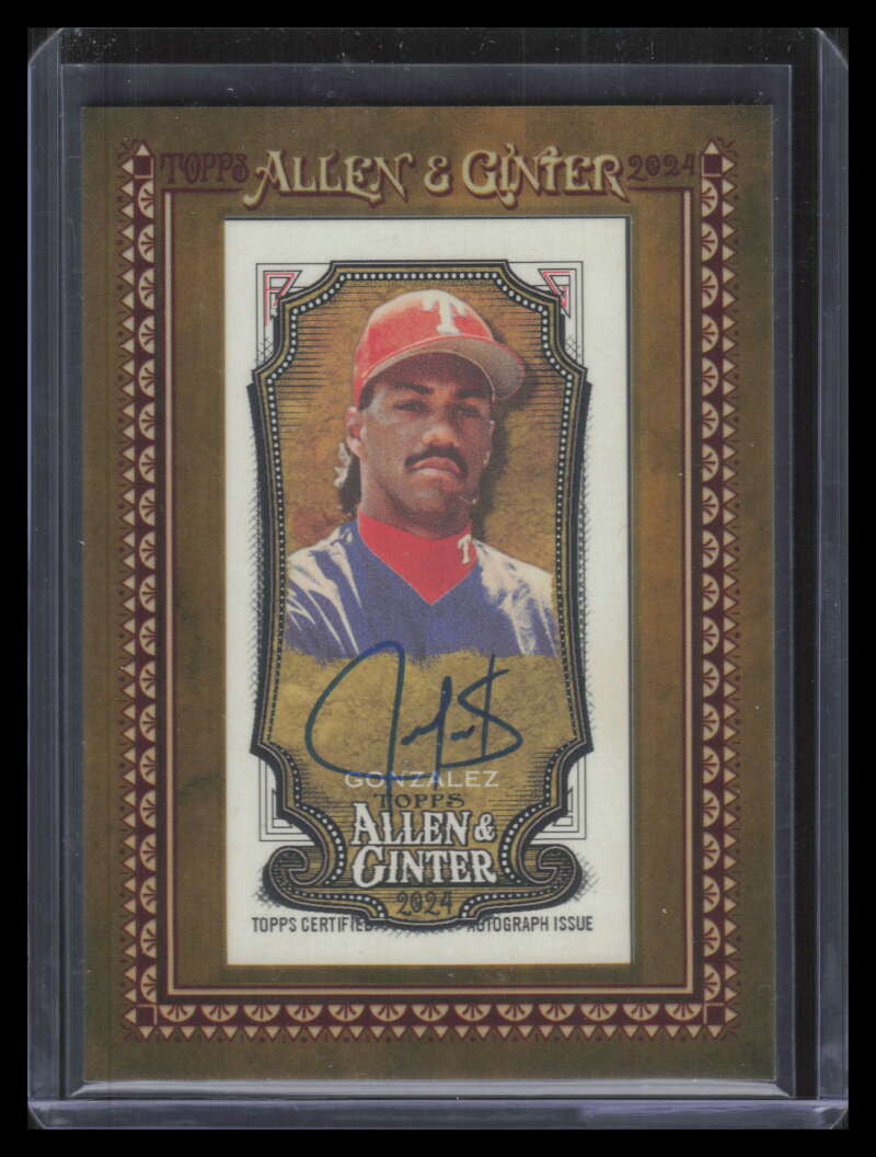 2024 Topps Allen and Ginter Framed Mini Autographs Juan Gonzalez Auto 150275
