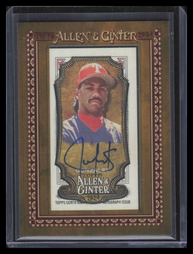 2024 Topps Allen and Ginter Framed Mini Autographs Juan Gonzalez Auto 150276