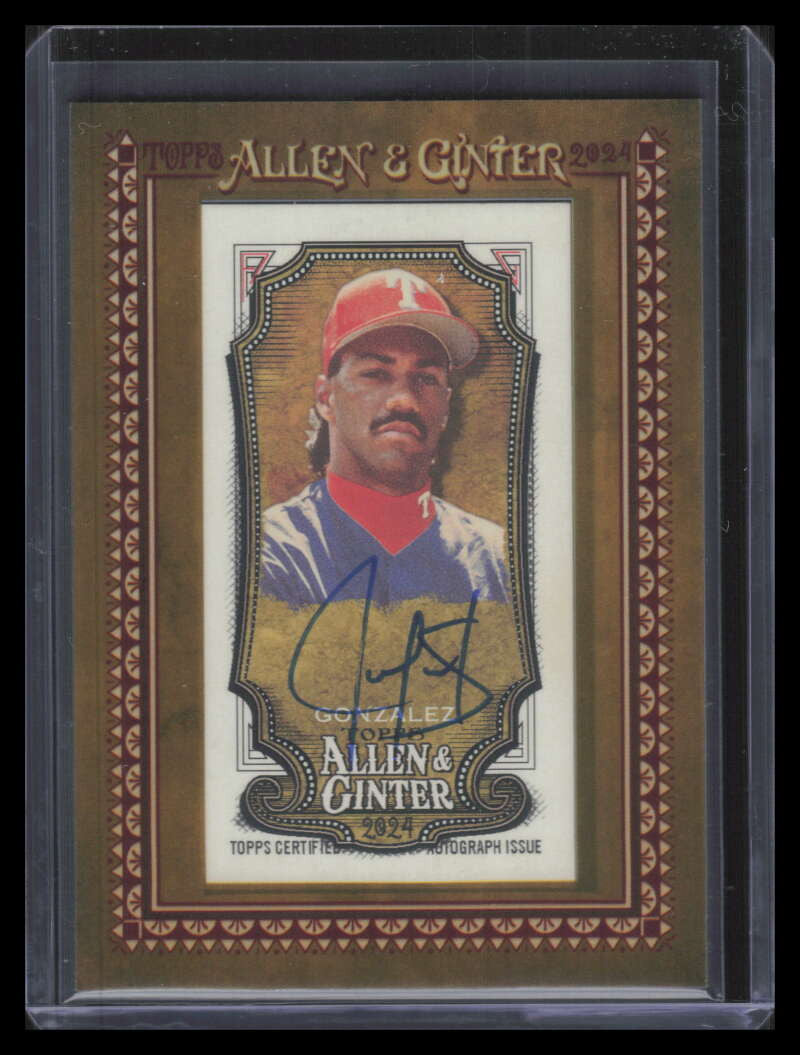 2024 Topps Allen and Ginter Framed Mini Autographs Juan Gonzalez Auto 150277