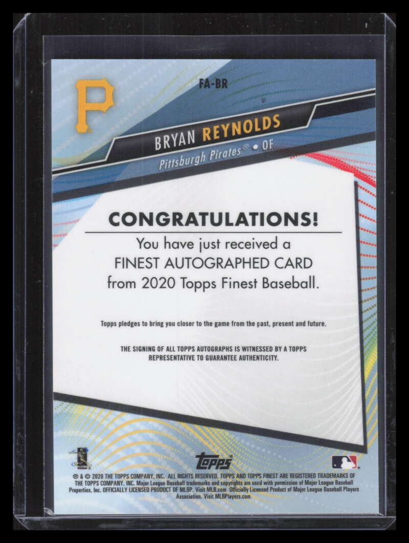 2020 Finest Autographs Blue Refractor FABR Bryan Reynolds Auto 99/150