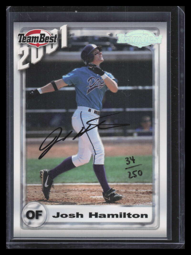 2001 Team Best Autographs Silver Foil 3 Josh Hamilton Auto 34/250