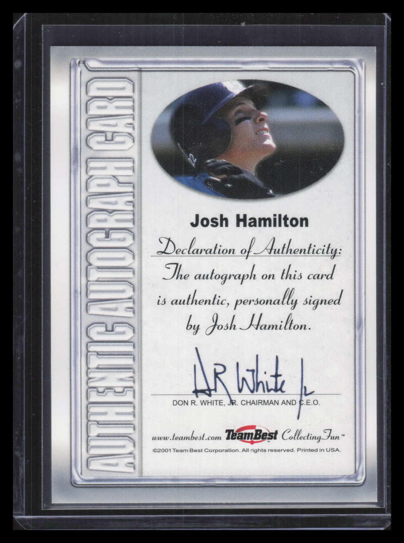 2001 Team Best Autographs Silver Foil 3 Josh Hamilton Auto 34/250