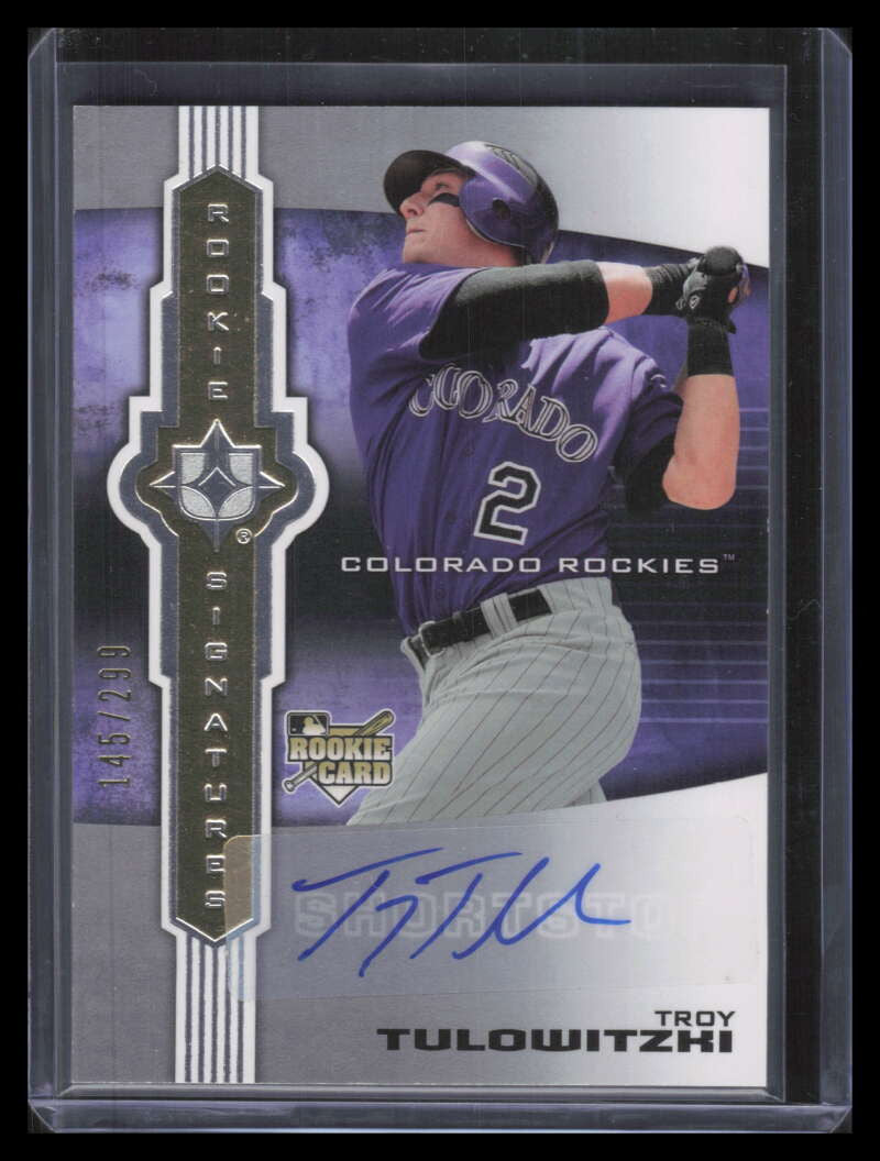 DELETE 161784 2007 Ultimate Collection 139 Troy Tulowitzki Rookie Auto 145/299