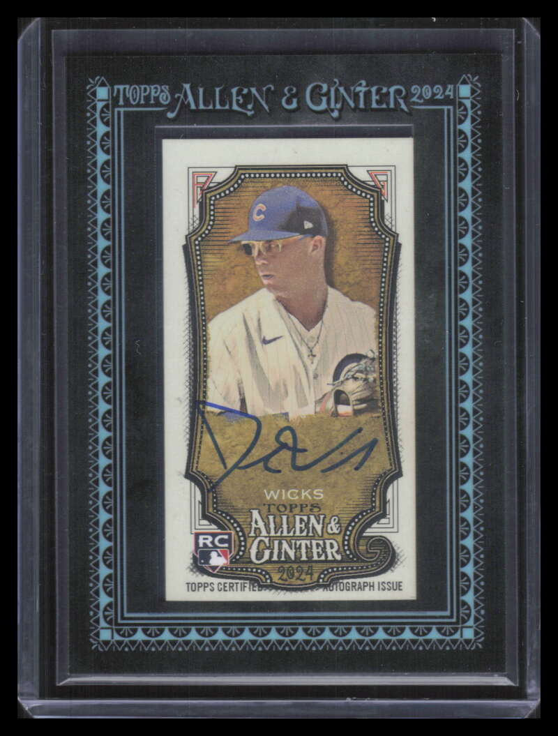 2024 Topps Allen Ginter Framed Mini Autographs Black Jordan Wicks RC Auto 15/25