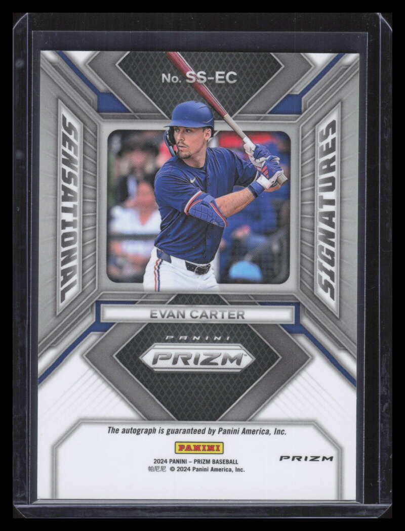 2024 Panini Prizm Sensational Signatures Prizms Green 17 Evan Carter Rookie Auto