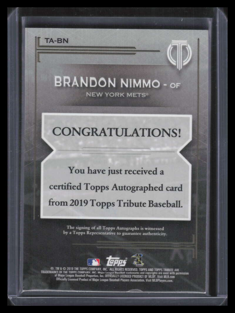 2019 Topps Tribute Autographs Blue TABN Brandon Nimmo Auto 15/150