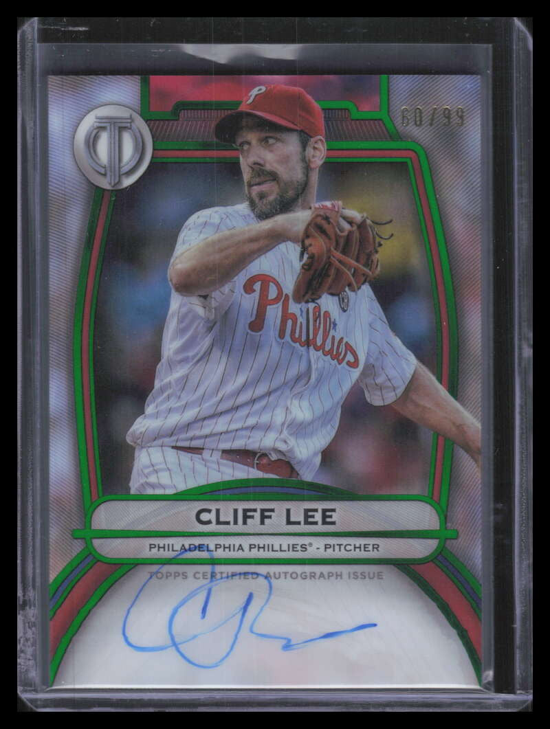 SOLD 161797 2025 Topps Tribute Autographs Green TALEE Cliff Lee Auto 60/99