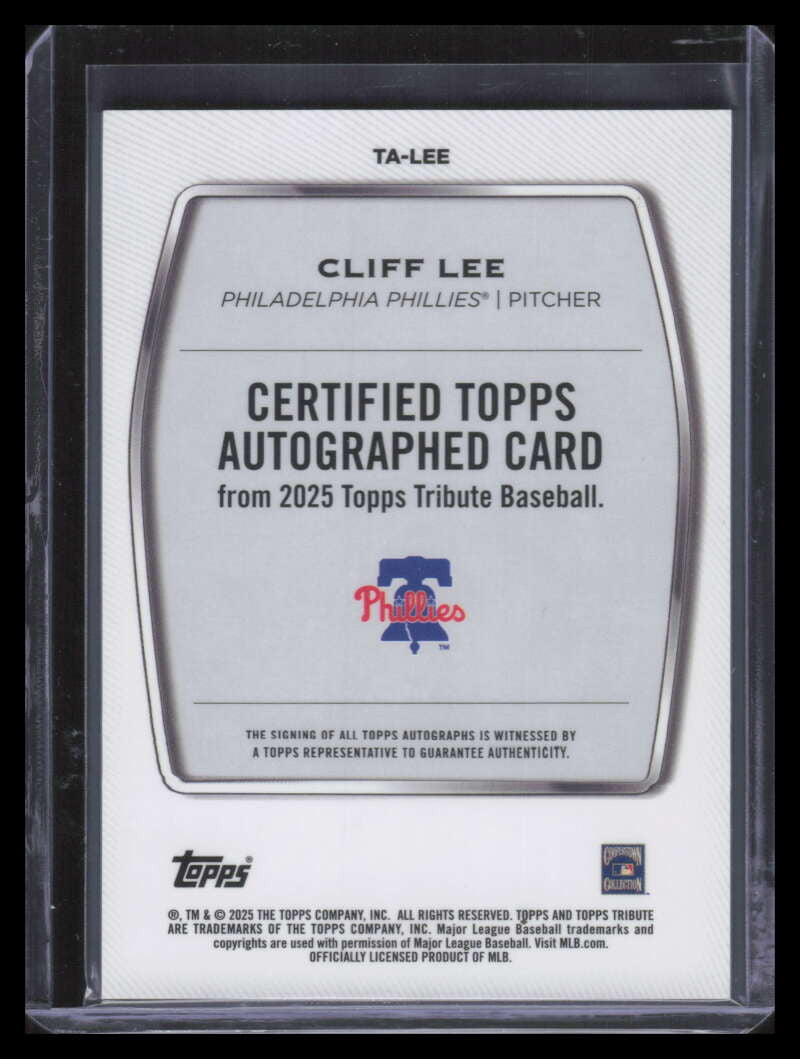 SOLD 161797 2025 Topps Tribute Autographs Green TALEE Cliff Lee Auto 60/99