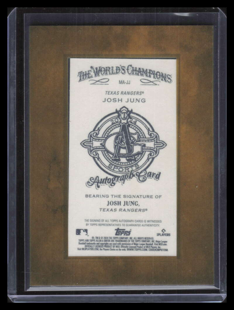 2024 Topps Allen and Ginter Framed Mini Autographs MAJJ Josh Jung Auto