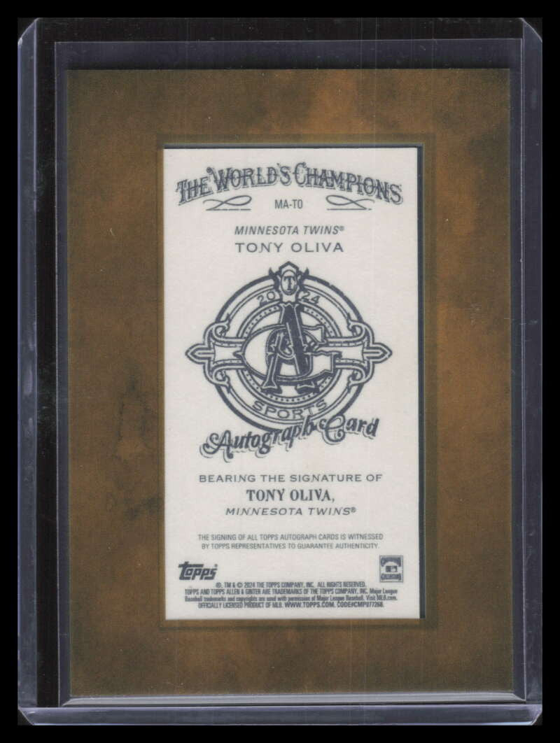 2024 Topps Allen and Ginter Framed Mini Autographs MATO Tony Oliva Auto 150616
