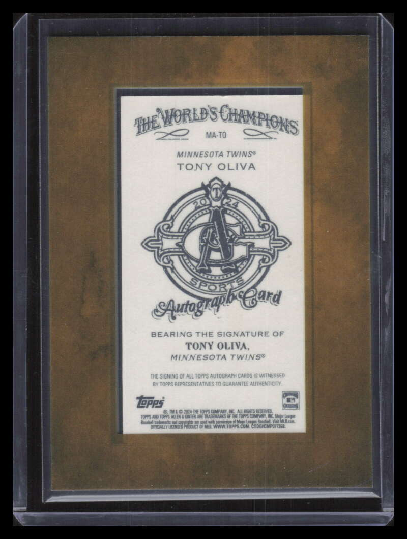 2024 Topps Allen and Ginter Framed Mini Autographs MATO Tony Oliva Auto 150617