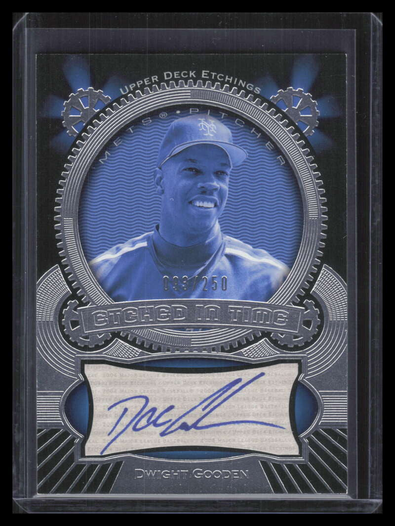 2004 UD Etchings Etched in Time Autograph Blue DG Dwight Gooden Auto 93/250