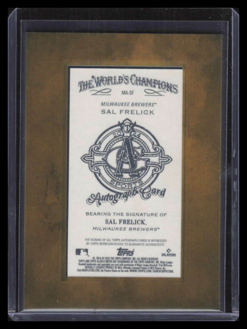 2024 Topps Allen and Ginter Framed Mini Autographs MASF Sal Frelick RC Auto 641
