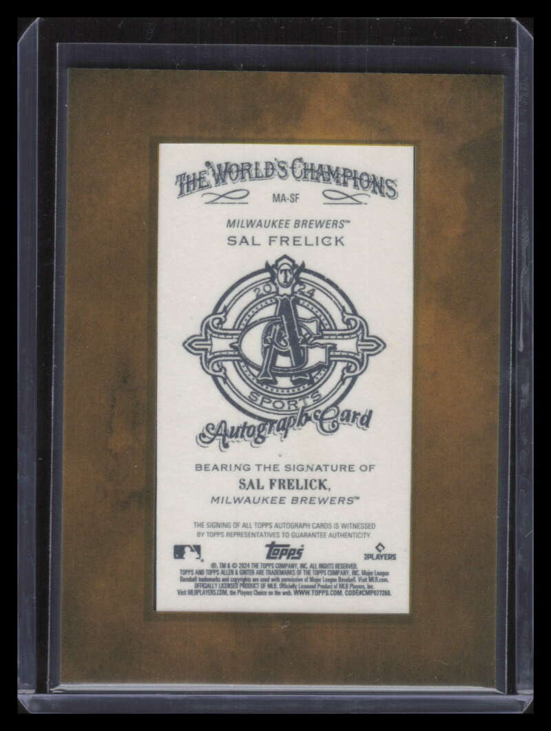 2024 Topps Allen and Ginter Framed Mini Autographs MASF Sal Frelick RC Auto 642