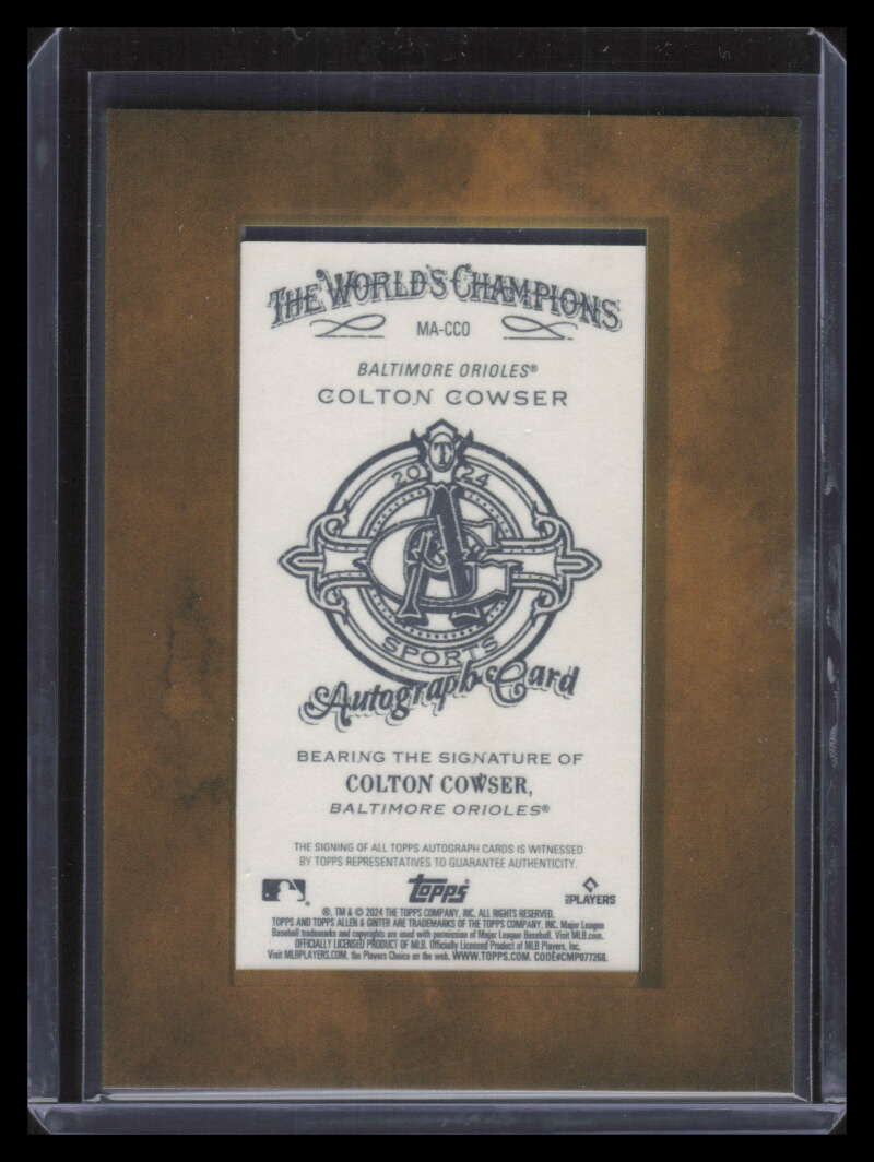 2024 Topps Allen and Ginter Framed Mini Autographs MACCO Colton Cowser RC Auto