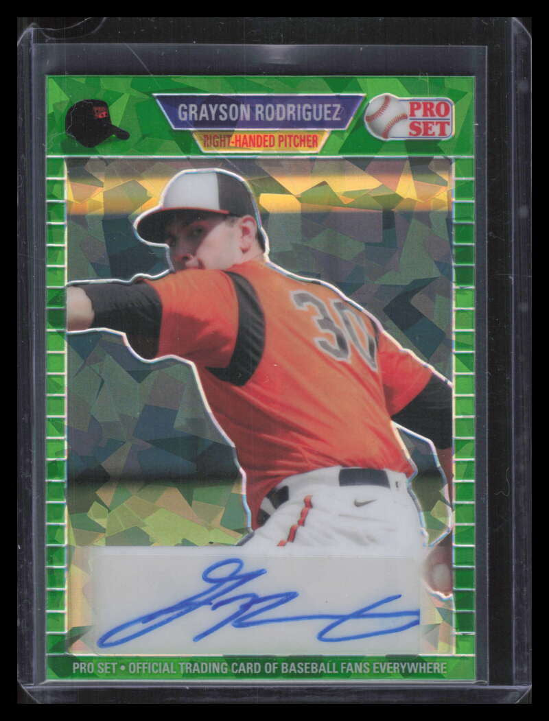 2021 Leaf Pro Set Metal 89 Crystal Green pagr1 Grayson Rodriguez Rookie Auto 3/5