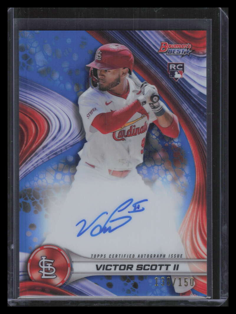 2024 Bowman's Best of '24 Autographs Blue Refractor Victor Scott RC Auto 138/150