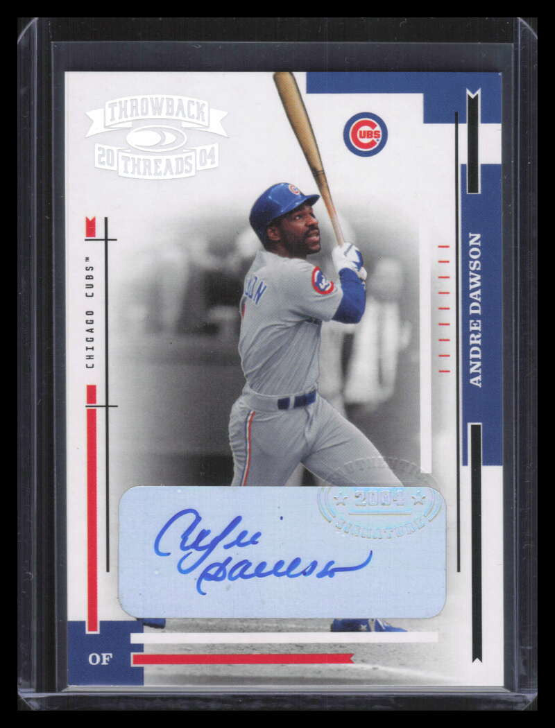 2004 Throwback Threads Signature Marks 207 Andre Dawson RET Auto 17/50 Retired